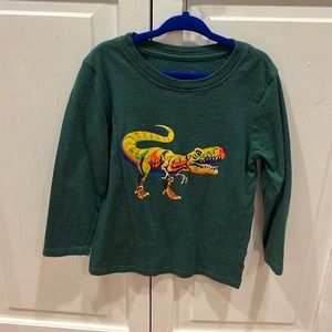 Boys 4T Cat and Jack dark teal tshirt with dinosaur